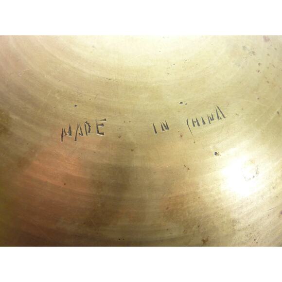 Vintage Chinese Brass Dragon Engraved Large Bowl Year of the Dragon - Picture 6 of 7